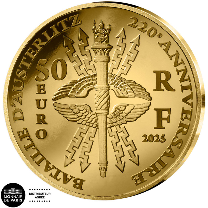 50 Euro Or France BE 2025 - Bataille d'Austerlitz - Trésor du