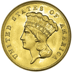 3 Dollars Or USA 1854-1889...