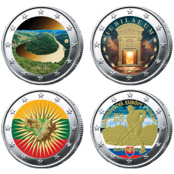Lot 4 x 2 Euro 2025 colorisées