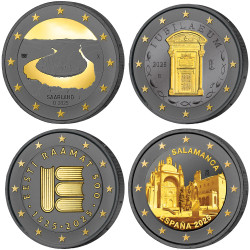 Lot 4 x 2 Euro 2025 Ruthénium