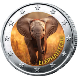 2 Euro Éléphanteau enduite