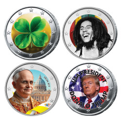 Lot 4 x 2 Euro enduites