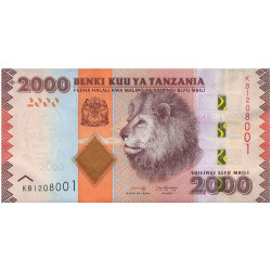 2000 Schillings Tanzanie 2020