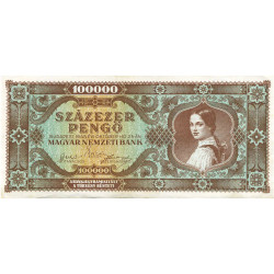 100000 Pengö Hongrie 1945