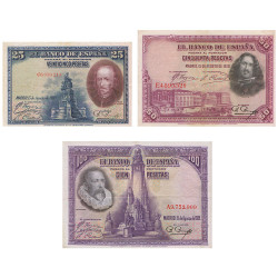 3 billets Espagne 1928