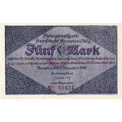 5 Marks Allemagne 1918 -...