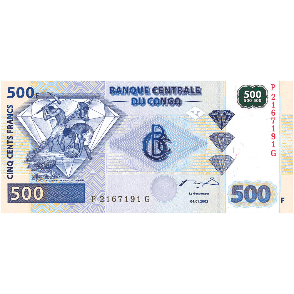 500 Francs Congo 2002
