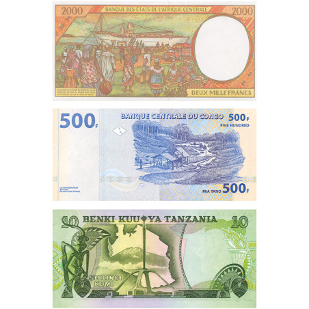 Lot 3 billets Afrique
