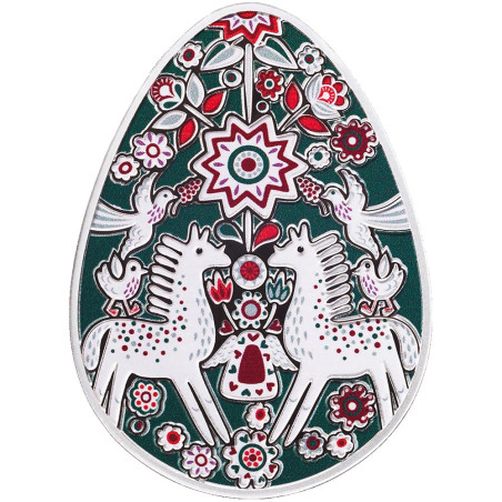 5 Cedis Argent BE 2026 colorisée - Pysanka