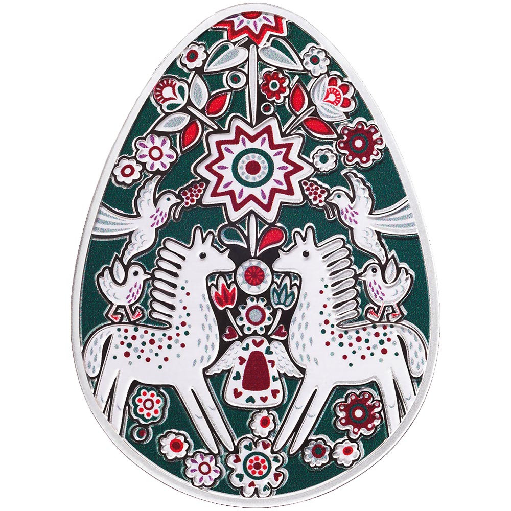 5 Cedis Argent BE 2026 colorisée - Pysanka