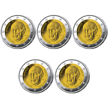 5 x 2 Euro Allemagne 2026 - Konrad Adenauer
