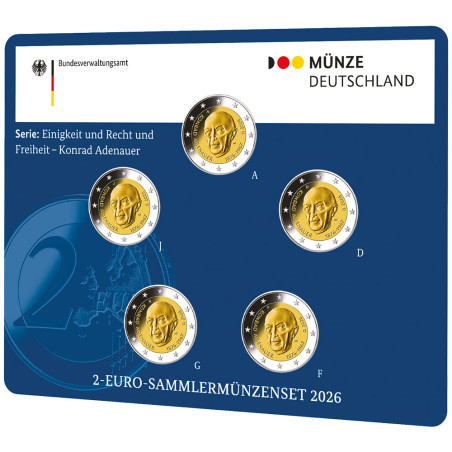 5 x 2 Euro Allemagne BU 2026 - Konrad Adenauer