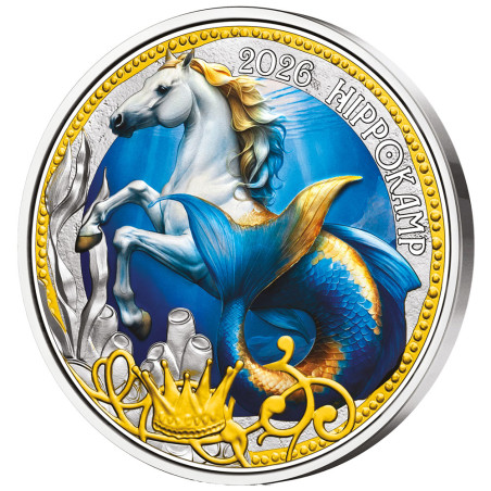 3 Euro Autriche BU 2026 colorisée - Hippocampe