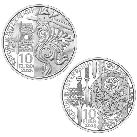 Lot 2 x 10 Euro Argent Autriche BU 2025