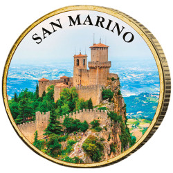 2 Euro Saint-Marin colorisée et dorée - Guaita