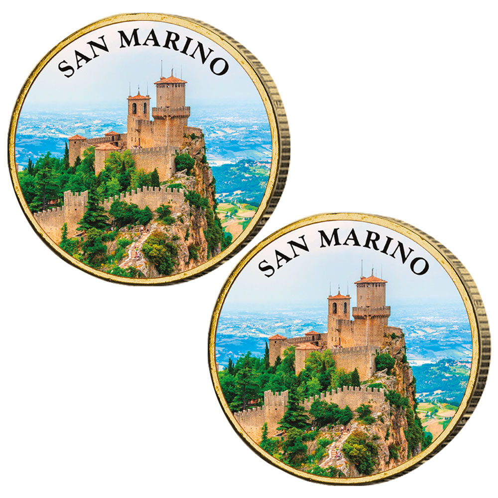 Lot 2 x 2 Euro colorisées  et dorées