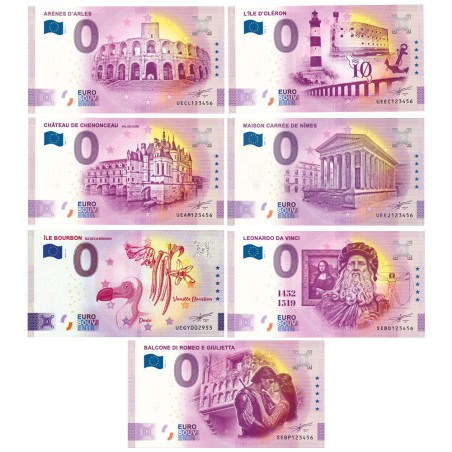 Lot 14 Billets Souvenir 0 Euro