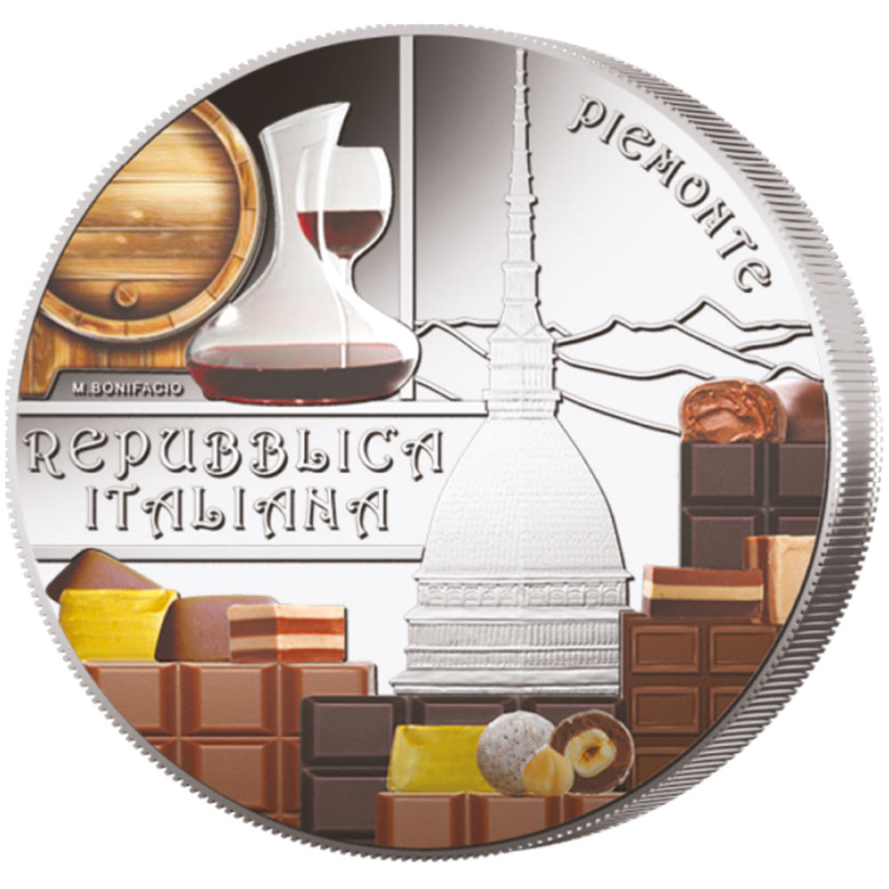 5 Euro Italie BU 2025 colorisée - Spécialités du Piémont