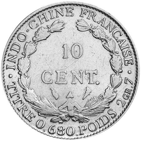 10 Centimes Argent Indochine française 1921-1937