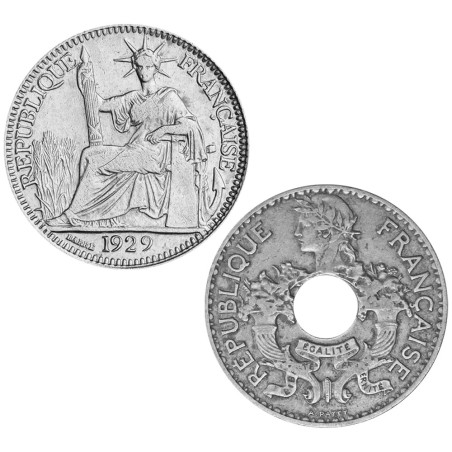 Lot 10 et 5 Centimes Indochine française