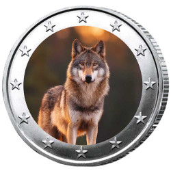 2 Euro loup enduite