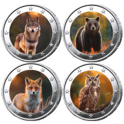 Lot 4 x 2 Euro  faune sauvage terrestre