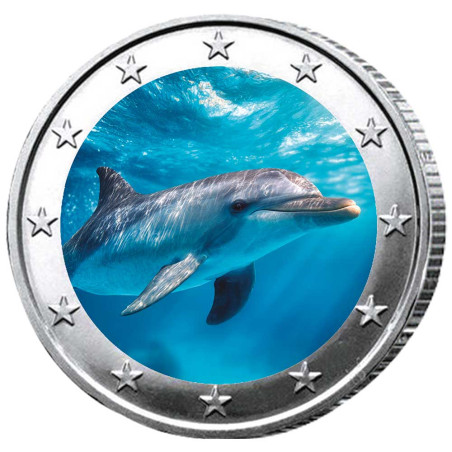 2 Euro dauphin enduite