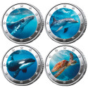 Lot des  4 x 2 Euro  faune sauvage marine