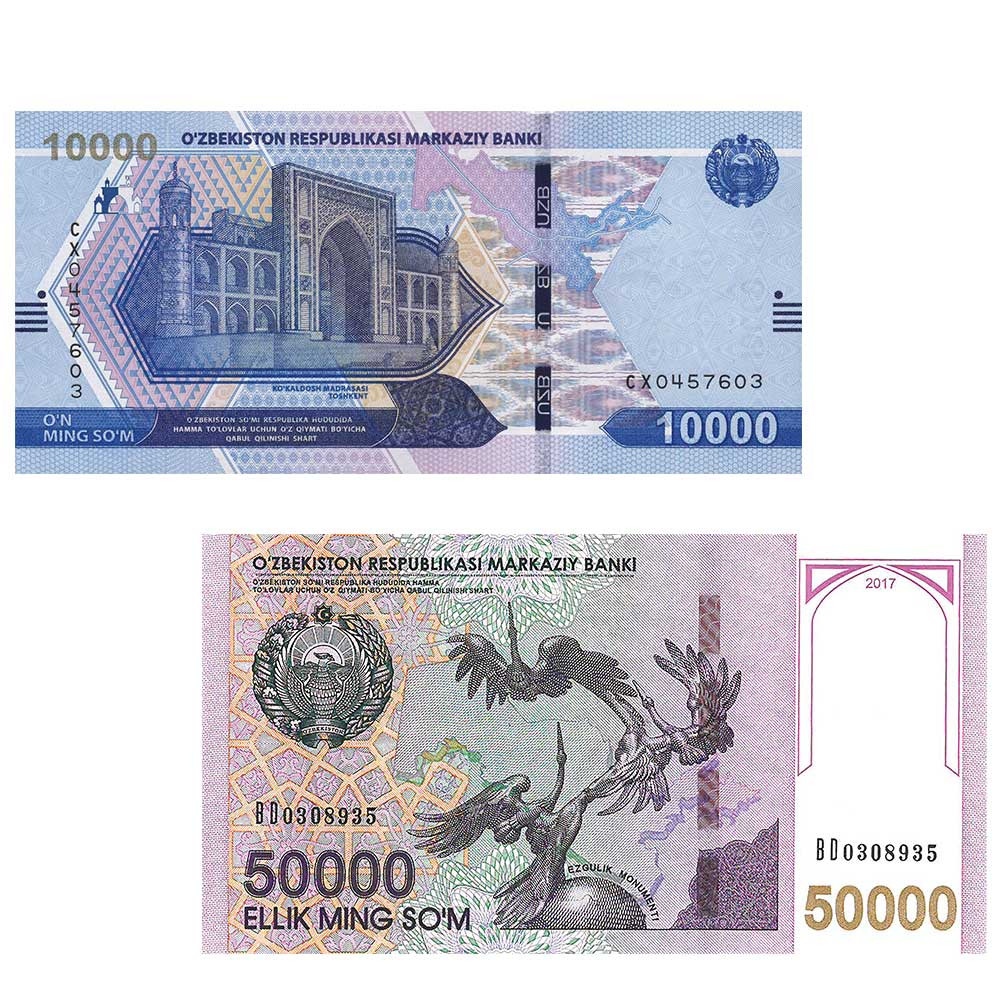 Lot 2 billets Ouzbékistan
