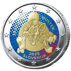 2 Euro Slovénie 2025 colorisé - Miki Muster