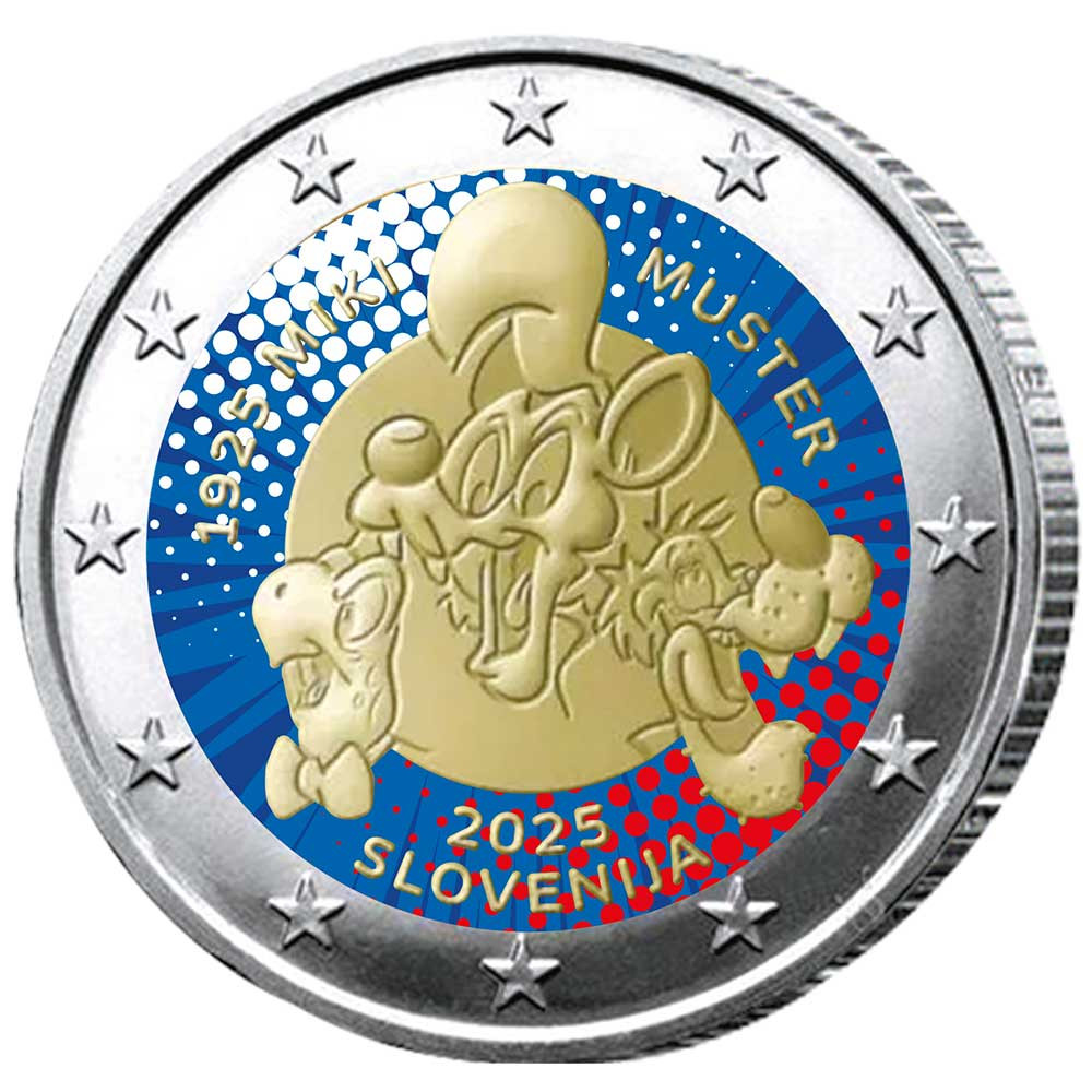 2 Euro Slovénie 2025 colorisé - Miki Muster