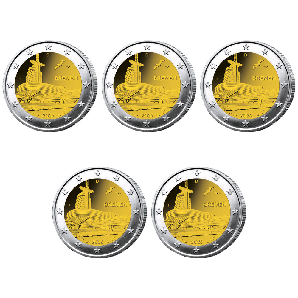 5 x 2 Euro Allemagne 2026 - Maison du Climat de Brême