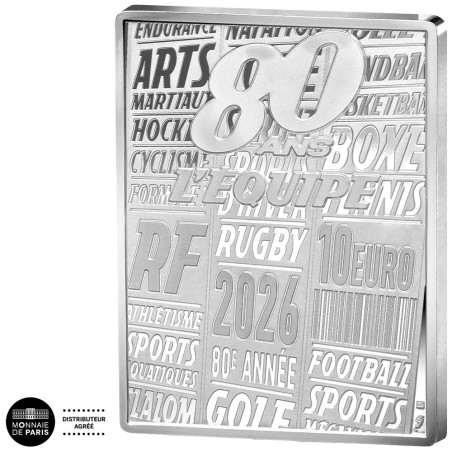 10 Euro Argent France BE 2026 - F1 - 80 ans de l'Equipe