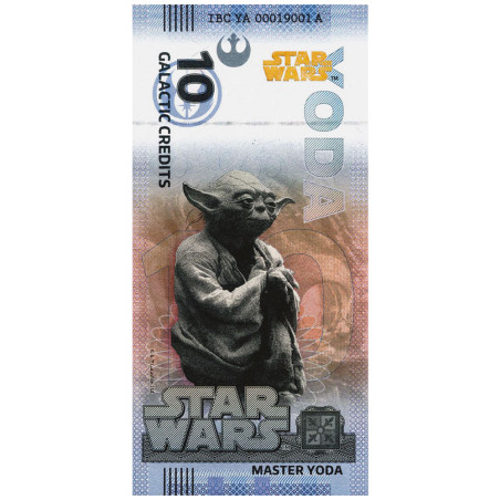 Billet Souvenir 10 Crédits Galactic - Maître Yoda