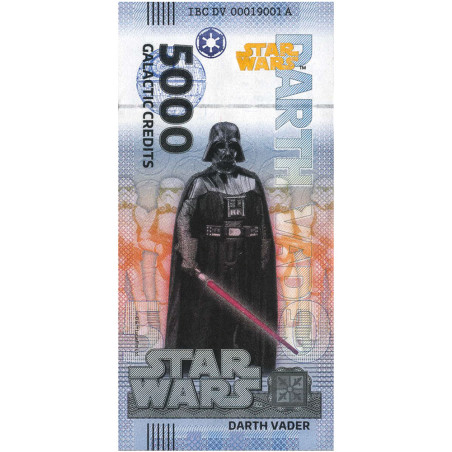 Billet Souvenir 5000 Crédits Galactic - Dark Vador
