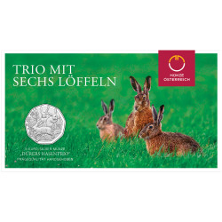 5 Euro Argent Autriche BU 2026 - 3 Lapins d’Albrecht Dürer