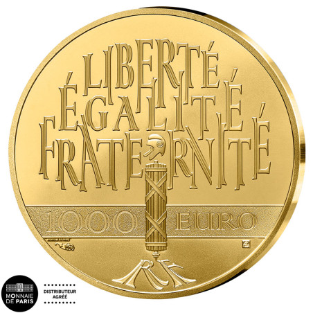 1000 Euro Or France 2026 - Génie de la Liberté