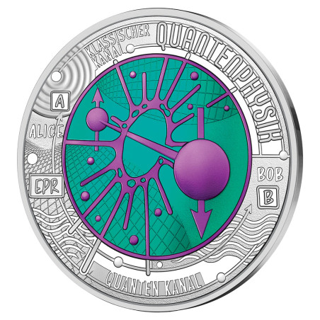 25 Euro Argent et Niobium Autriche BU 2026 colorisée - Physique quantique