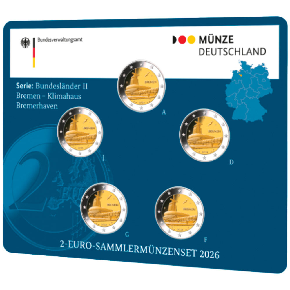 5 x 2 Euro Allemagne BU 2026 - Maison du Climat de Brême