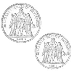 Coffret 10 et 50 Francs Argent - Hercule Ve République