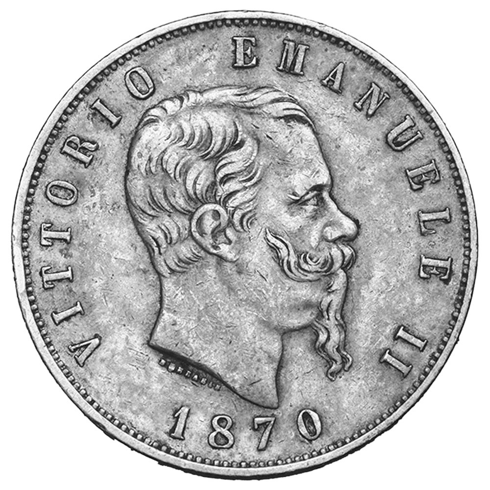 5 Lires Argent Italie - Victor-Emmanuel II (roi 1861-1878)