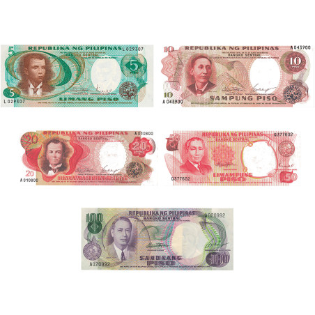 5 billets Philippines 1969