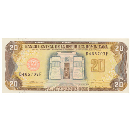 20 Pesos Oro République Dominicaine 1990