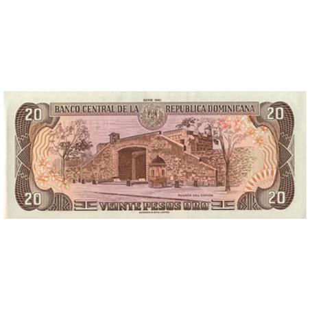 20 Pesos Oro République Dominicaine 1990