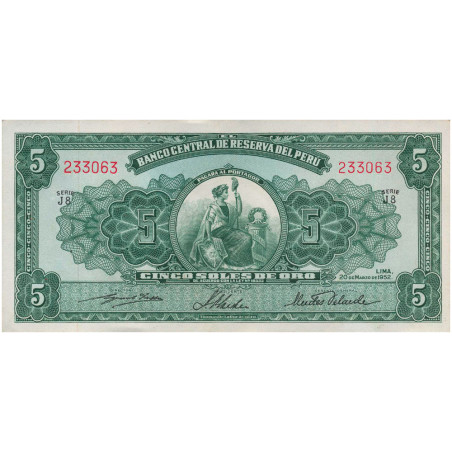 5 Soles de Oro Pérou 1952-1954