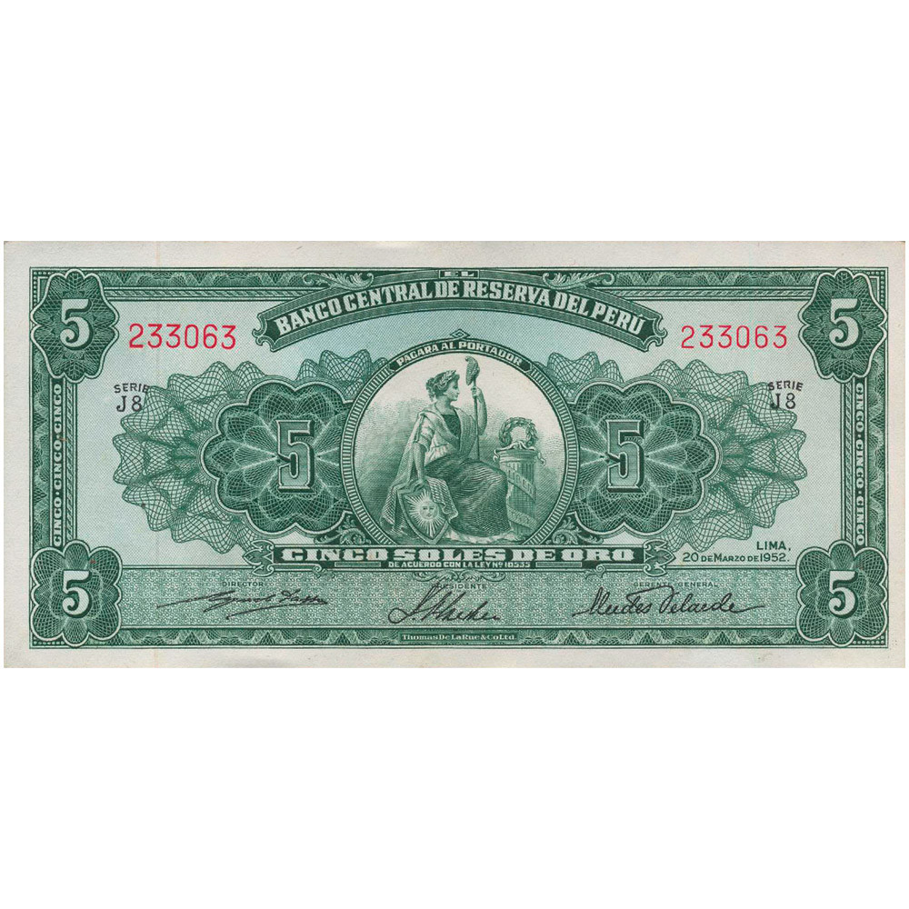 5 Soles de Oro Pérou 1952-1954