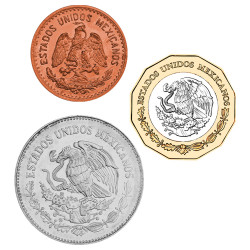 Lot 3 monnaies Mexique