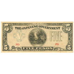 5 Pesos Philippines 1942 - Occupation japonaise