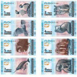 8 billets Souvenir Groenland