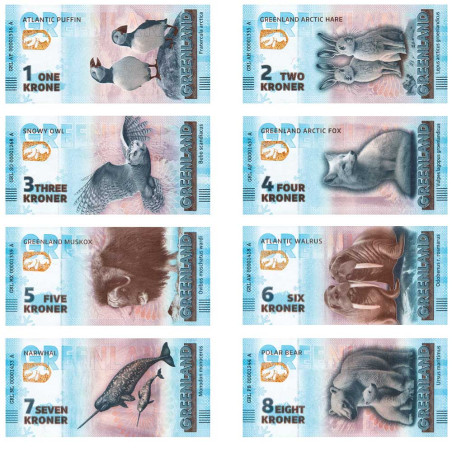 8 billets Souvenir Groenland